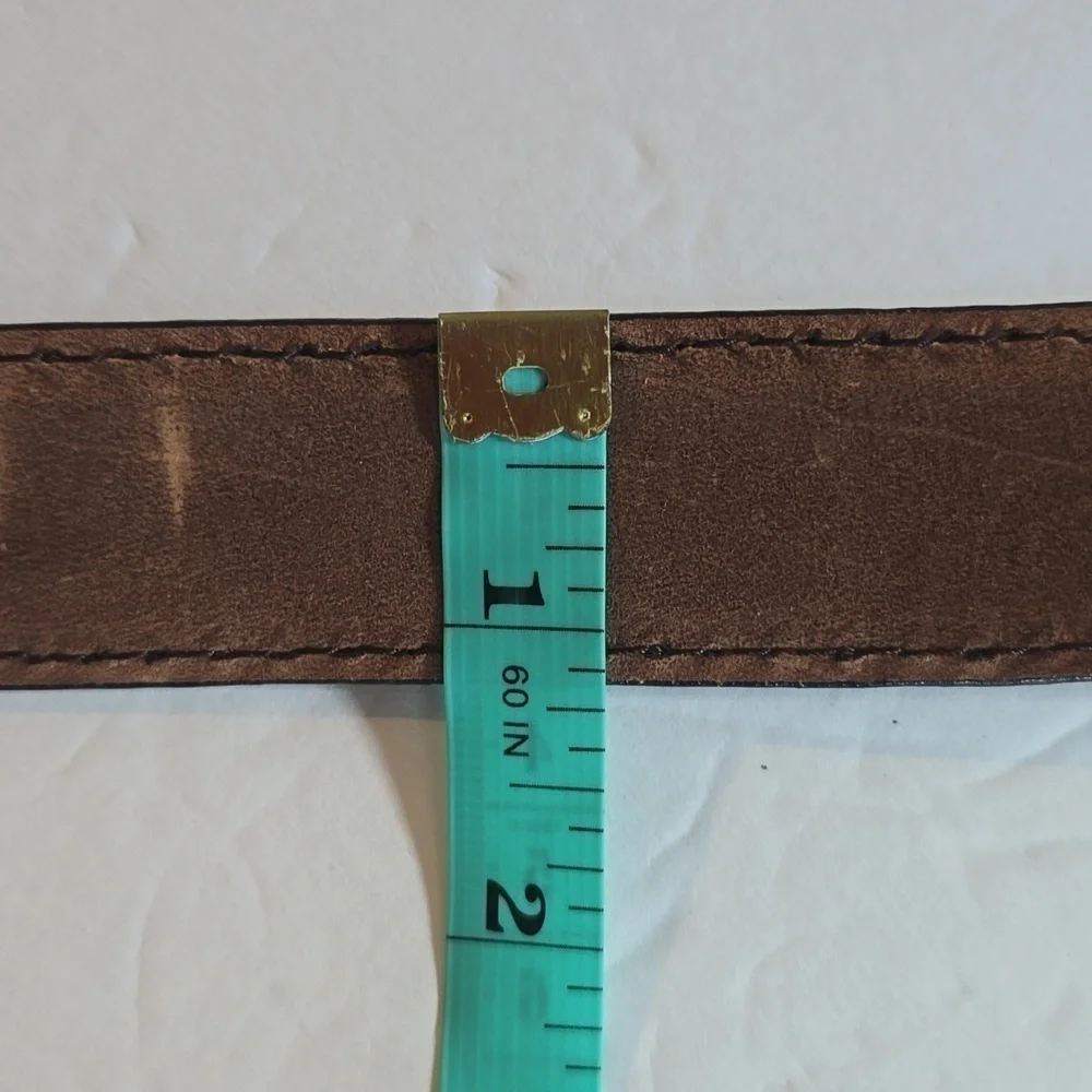 J.Riggings Mens Dark brown Premium leather Woven Dress Belt LUXURY Sz.38